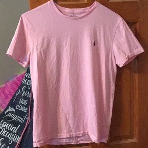 Men's small pale pink polo shirt